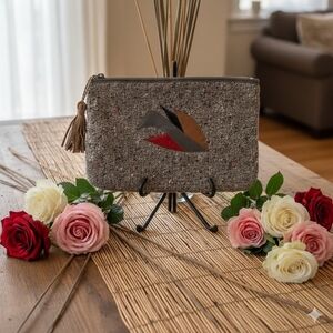 👜 Vtg 80s Jeffrey Lawrence Weave Clutch | Leather 🍂